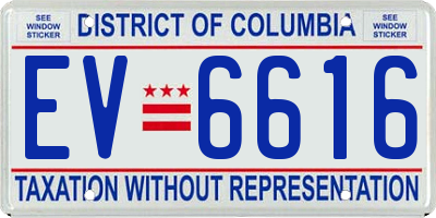DC license plate EV6616