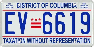 DC license plate EV6619