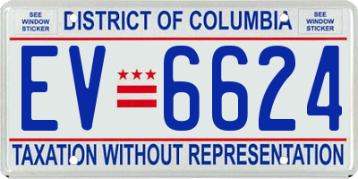 DC license plate EV6624