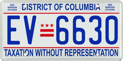 DC license plate EV6630
