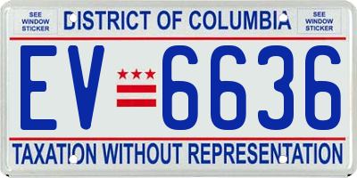 DC license plate EV6636