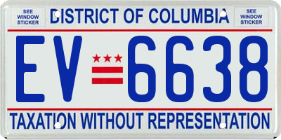 DC license plate EV6638