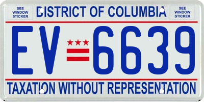 DC license plate EV6639