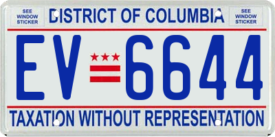 DC license plate EV6644