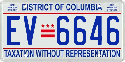 DC license plate EV6646