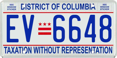 DC license plate EV6648