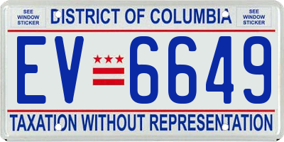 DC license plate EV6649