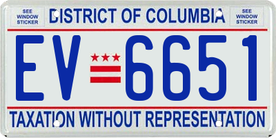 DC license plate EV6651