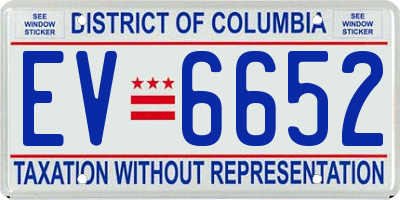DC license plate EV6652