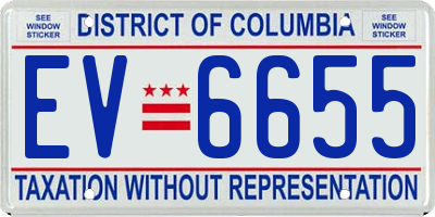 DC license plate EV6655
