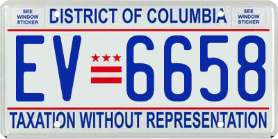 DC license plate EV6658