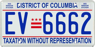 DC license plate EV6662