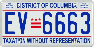 DC license plate EV6663