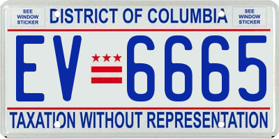 DC license plate EV6665