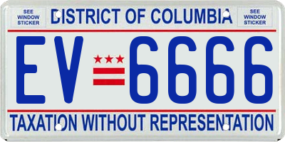 DC license plate EV6666