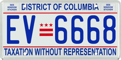 DC license plate EV6668