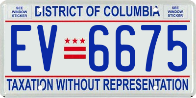 DC license plate EV6675