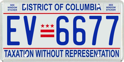 DC license plate EV6677