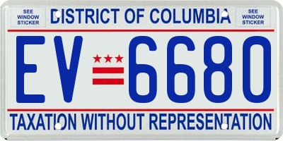 DC license plate EV6680