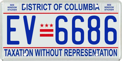 DC license plate EV6686