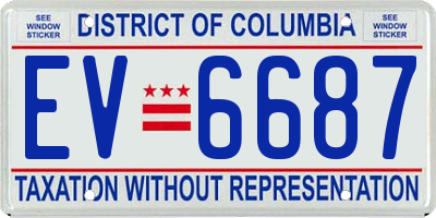 DC license plate EV6687