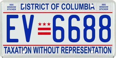 DC license plate EV6688