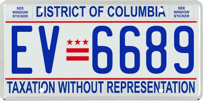DC license plate EV6689