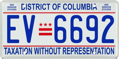 DC license plate EV6692