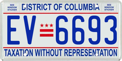 DC license plate EV6693