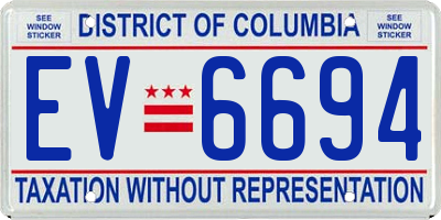DC license plate EV6694