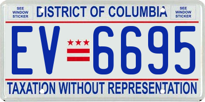 DC license plate EV6695