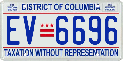 DC license plate EV6696