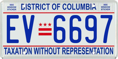 DC license plate EV6697