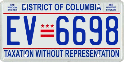 DC license plate EV6698
