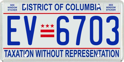 DC license plate EV6703