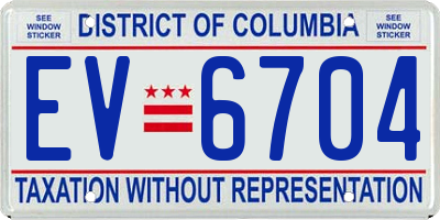 DC license plate EV6704