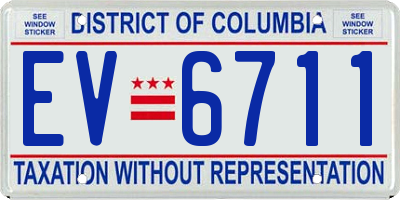 DC license plate EV6711