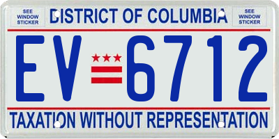 DC license plate EV6712