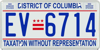 DC license plate EV6714