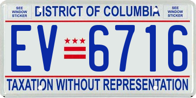 DC license plate EV6716