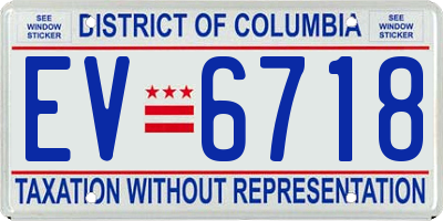 DC license plate EV6718