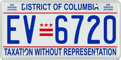 DC license plate EV6720