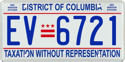 DC license plate EV6721