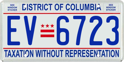 DC license plate EV6723