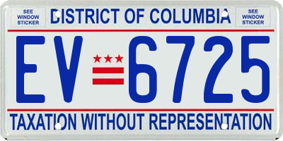 DC license plate EV6725