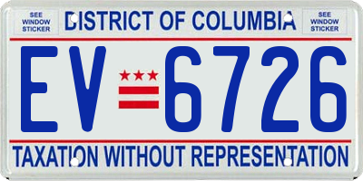 DC license plate EV6726