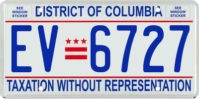 DC license plate EV6727