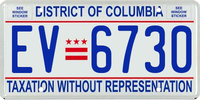 DC license plate EV6730