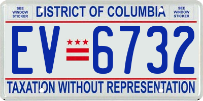DC license plate EV6732