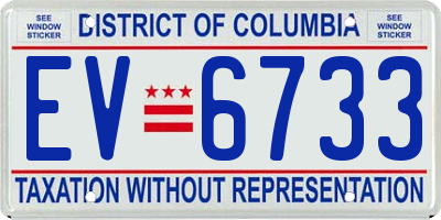 DC license plate EV6733